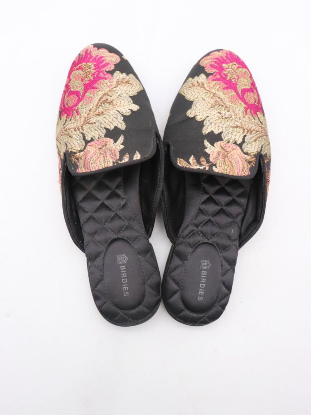 Birdies The Phoebe Women's Size 7.5 Floral Jacquard Flip On Flat Slip On Sandals